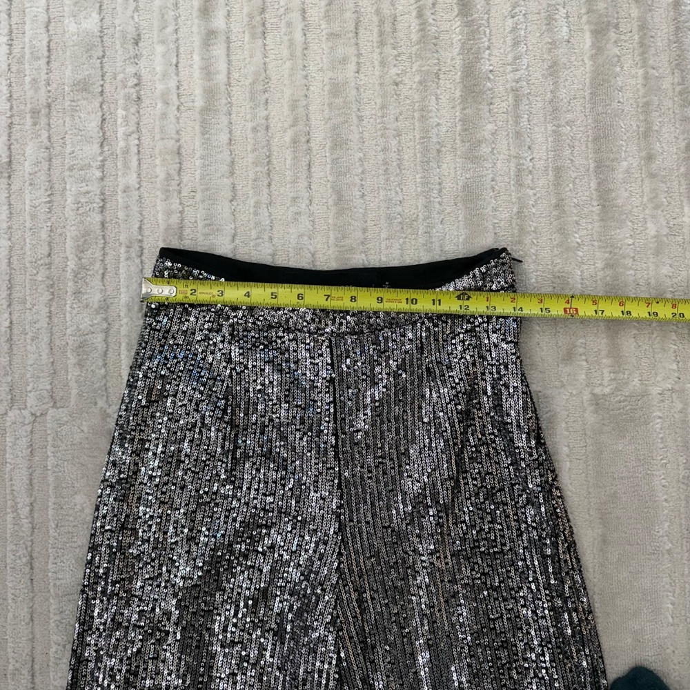 Code X Mode Sequence Silver Wide-Leg Cropped Pant… - image 3